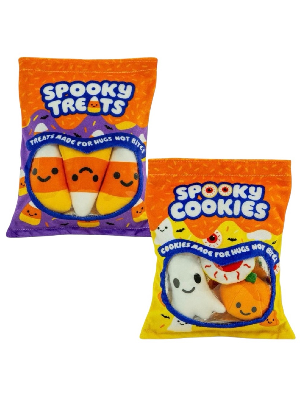 Spooky Treats Plush Halloween Candy Corn & Spooky Cookies Toy Set NWT